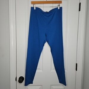 EILEEN FISHER Cozy Brushed Terry Hug Ankle Legging L Atlantis Blue OrganicCotton